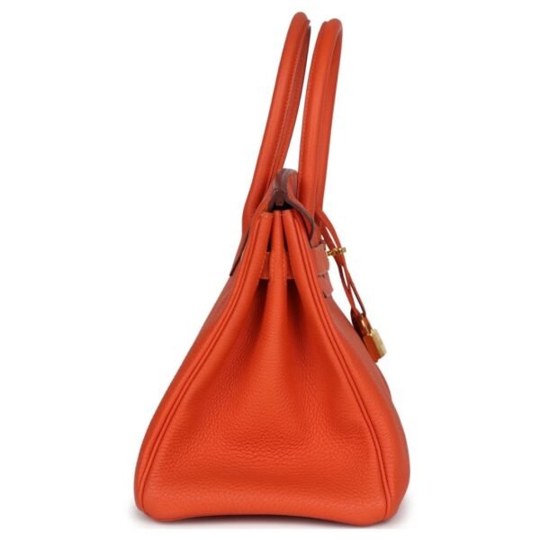 PRE-OWNED HERMÈS BIRKIN 30 FEU TOGO GOLD HARDWARE - Image 4