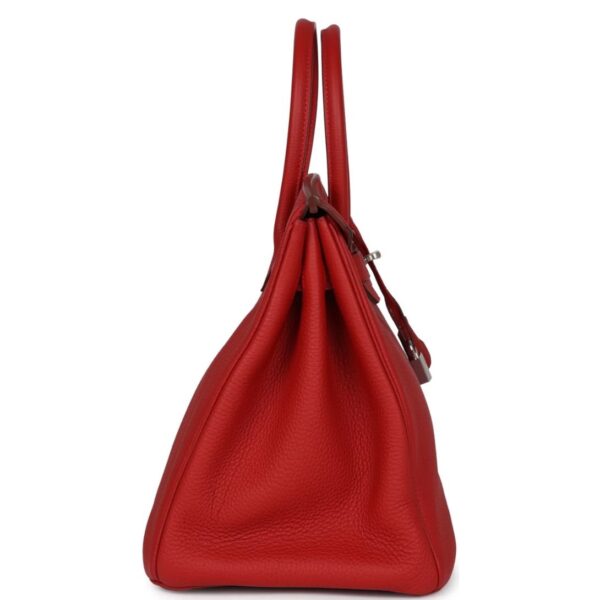 PRE-OWNED HERMÈS BIRKIN 35 ROUGE CASAQUE TOGO PALLADIUM HARDWARE - Image 4