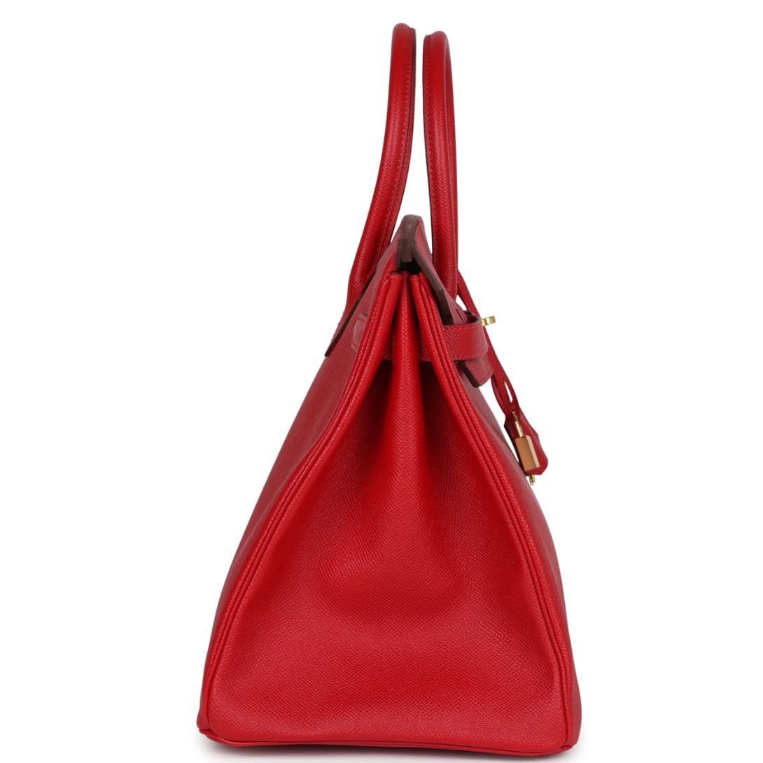 PRE-OWNED HERMÈS BIRKIN 35 ROUGE CASAQUE EPSOM GOLD HARDWARE - Image 4