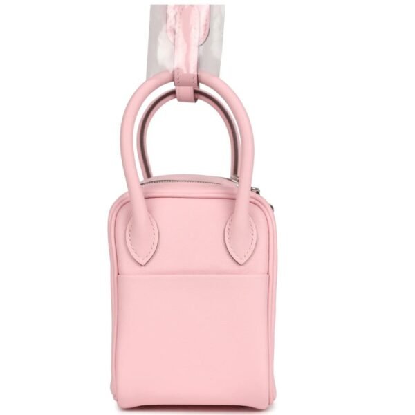 HERMÈS MINI LINDY ROSE SAKURA SWIFT PALLADIUM HARDWARE - Image 4