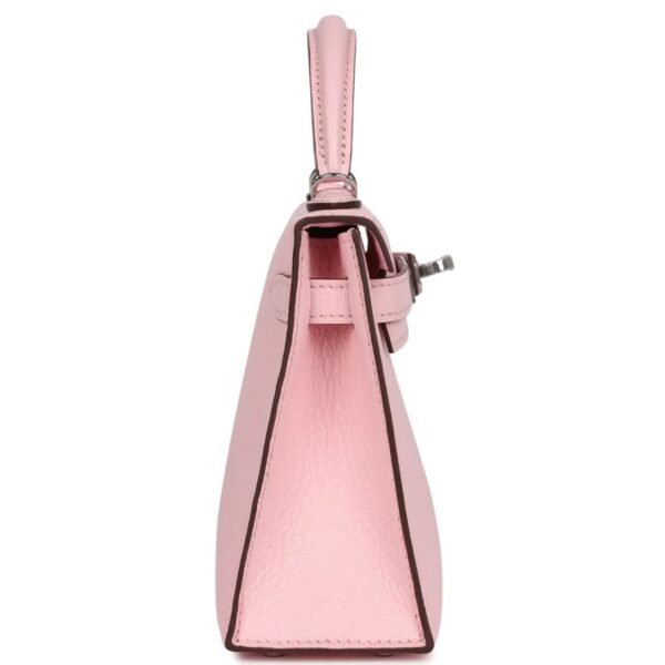 HERMÈS KELLY SELLIER 20 ROSE SAKURA CHEVRE MYSORE PALLADIUM HARDWARE - Image 4