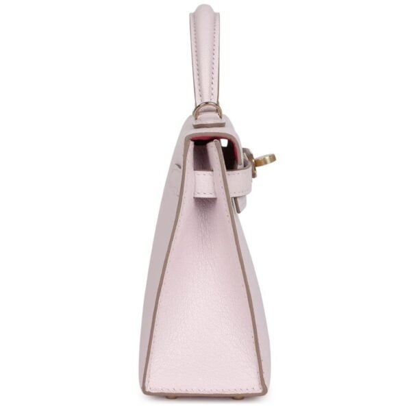 HERMÈS SPECIAL ORDER (HSS) KELLY SELLIER 20 MAUVE PALE VERSO CHEVRE MYSORE PERMABRASS HARDWARE - Image 4
