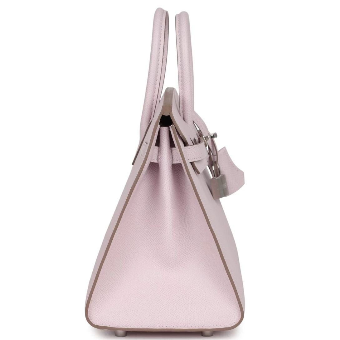 HERMÈS BIRKIN SELLIER 25 MAUVE PALE EPSOM PALLADIUM HARDWARE - Image 4