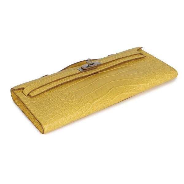HERMÈS KELLY CUT MIMOSA MATTE ALLIGATOR PALLADIUM HARDWARE - Image 4