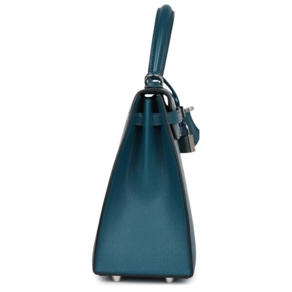 HERMÈS KELLY SELLIER 25 VERT BOSPHORE VERSO MADAME PALLADIUM HARDWARE - Image 4