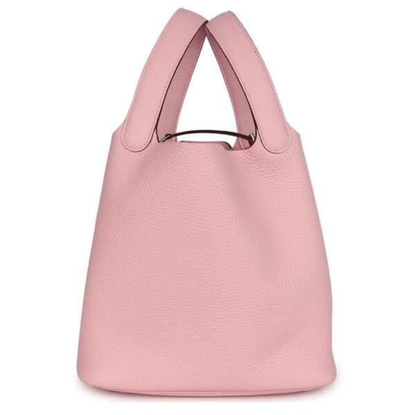 HERMÈS PICOTIN 22 ROSE SAKURA CLEMENCE PALLADIUM HARDWARE - Image 4