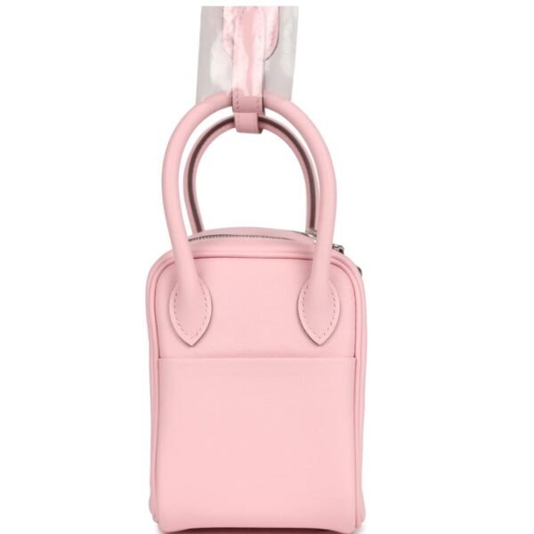 HERMÈS MINI LINDY ROSE SAKURA SWIFT PALLADIUM HARDWARE - Image 4