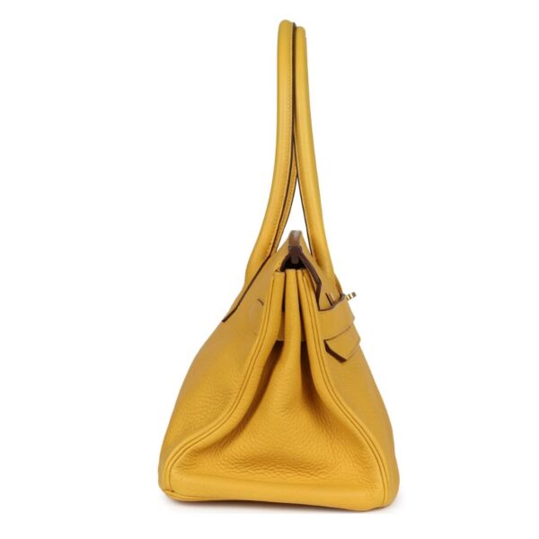 PRE-OWNED HERMÈS SHOULDER BIRKIN 42 JPG SOLEIL CLEMENCE GOLD HARDWARE - Image 4