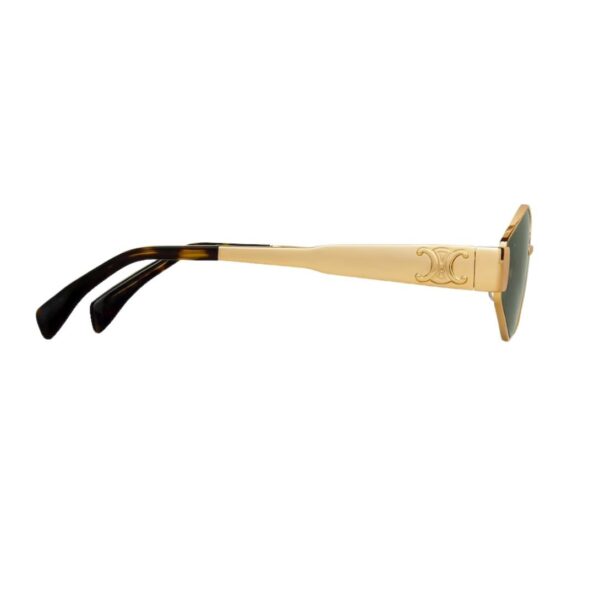 CELINE TRIOMPHE METAL 02 SUNGLASSES IN METAL GOLD-GREEN - Image 5