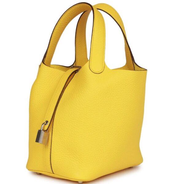 HERMÈS PICOTIN LOCK 18 JAUNE DE NAPLES CLEMENCE PALLADIUM HARDWARE - Image 4