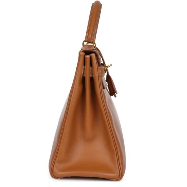 VINTAGE HERMÈS KELLY RETOURNE 32 NATUREL SABLE CHAMONIX GOLD HARDWARE - Image 4