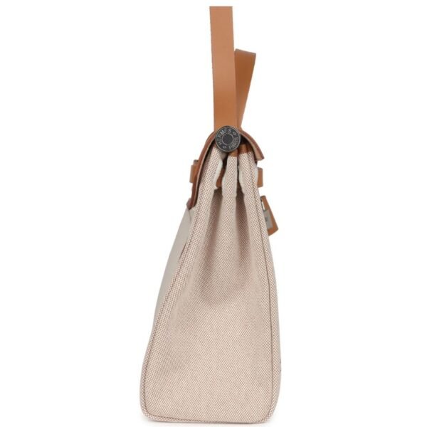 HERMÈS HERBAG ZIP PM 31 BRIDES DE GALA NATURAL SABLE BERLINE HUNTER AND ECRU TOILE H CANVAS PALLADIUM HARDWARE - Image 4