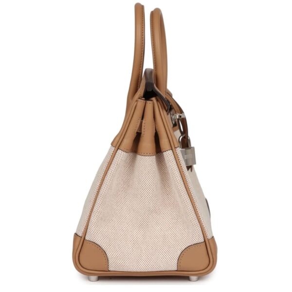 HERMÈS BIRKIN 25 TOILE H AND CHAI SWIFT PALLADIUM HARDWARE - Image 4