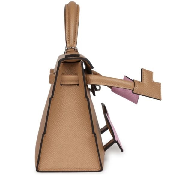 Hermès Quelle Idolle Picto Kelly Doll Chai Mauve Sylvestre Bleu Celeste Terre Battue Epsom Palladium Hardware - Image 4
