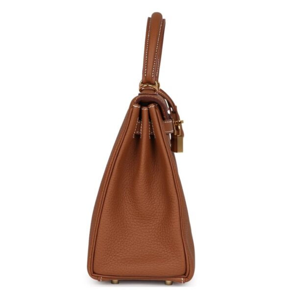 PRE-OWNED HERMÈS KELLY RETOURNE 25 GOLD TOGO GOLD HARDWARE - Image 4