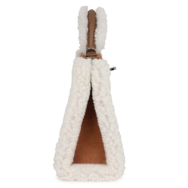 HERMÈS TEDDY KELLY 20 CHAMOIS SHEARLING AND SWIFT PALLADIUM HARDWARE - Image 4