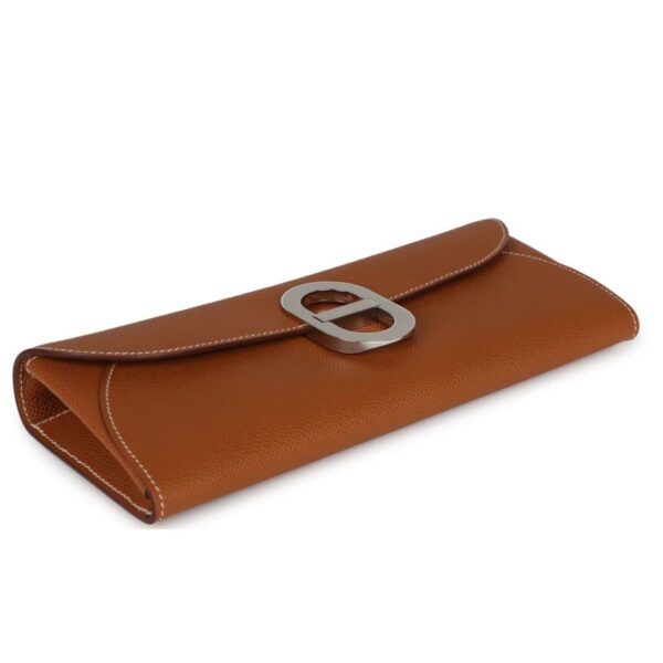 HERMÈS CHAINE D' ANCRE WALLET TO GO GOLD EPSOM PALLADIUM HARDWARE - Image 4
