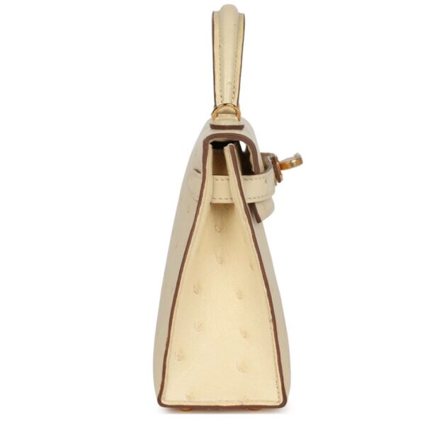 HERMÈS KELLY SELLIER 20 VANILLE OSTRICH GOLD HARDWARE - Image 4