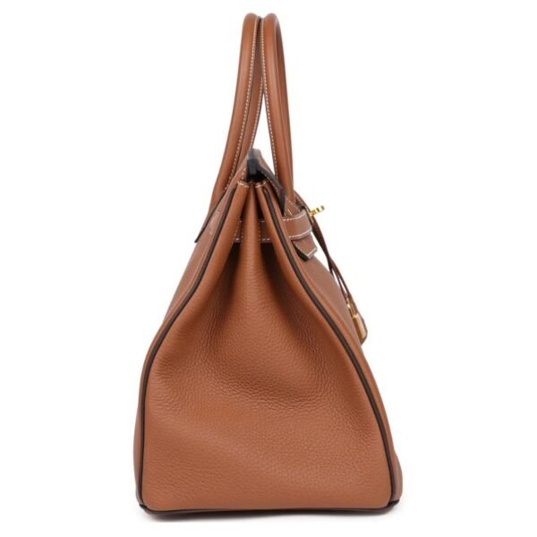 PRE-OWNED HERMÈS SPECIAL ORDER (HSS) BIRKIN 35 GOLD AND MACASSAR TOGO GOLD HARDWARE - Image 4