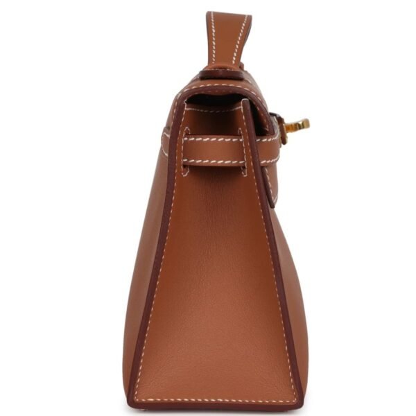 HERMÈS KELLY POCHETTE GOLD SWIFT GOLD HARDWARE - Image 4