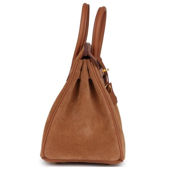HERMÈS BIRKIN 25 CHAMOIS GRIZZLY AND GOLD SWIFT GOLD HARDWARE - Image 4