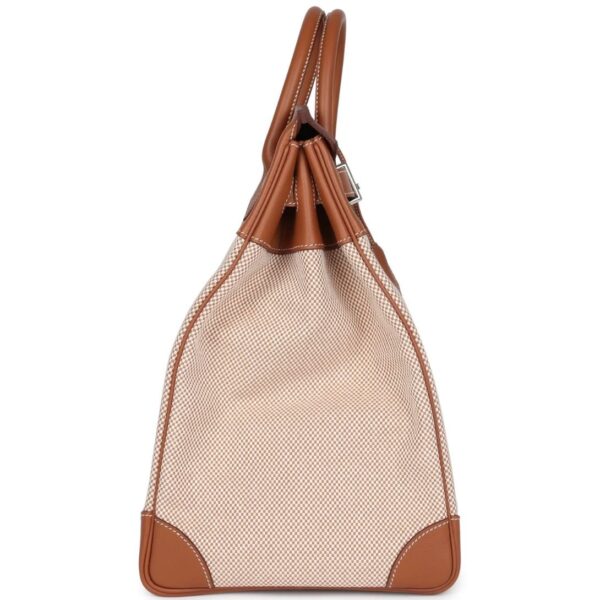 HERMÈS BIRKIN HAC 40 GOLD EVERCOLOR AND ECRU TOILE PALLADIUM HARDWARE - Image 4