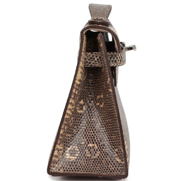 HERMÈS KELLY POCHETTE DESERT VARANUS SALVATOR LIZARD PALLADIUM HARDWARE - Image 4