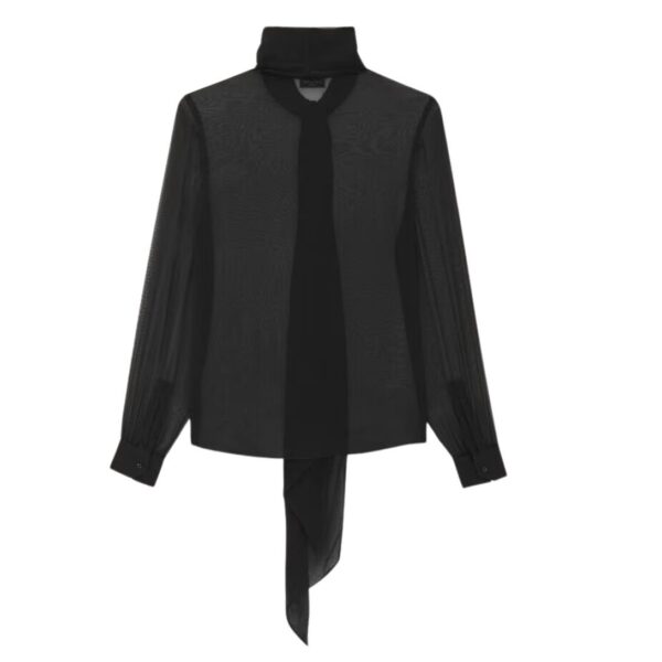 SAINT LAURENT BLOUSE IN SILK MUSLIN CREPE - Image 4