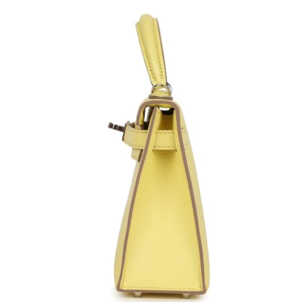 HERMÈS KELLY SELLIER 20 LIMONCELLO CHEVRE PALLADIUM HARDWARE - Image 4