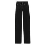 SAINT LAURENT V WAIST LONG BAGGY JEANS IN MICHIGAN BLUE DENIM