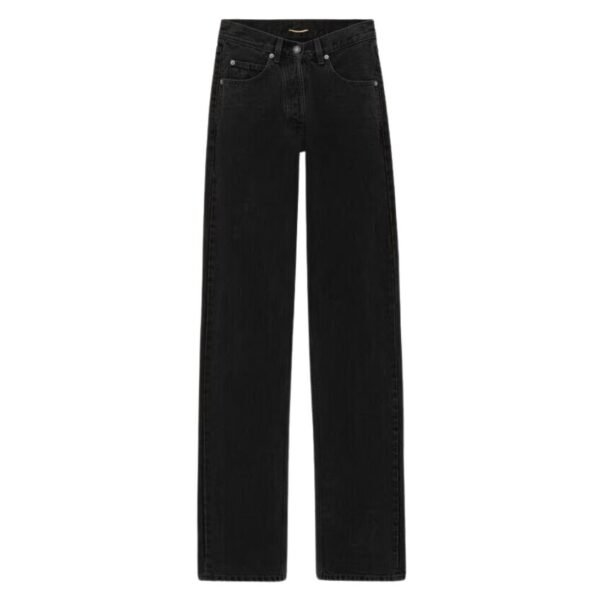 SAINT LAURENT V WAIST LONG BAGGY JEANS IN MICHIGAN BLUE DENIM