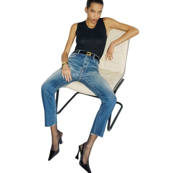 SAINT LAURENT STRAIGHT JEANS IN BLUE DENIM - Image 2