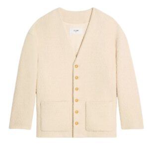 CELINE OVERSIZED JACKET IN BOUCLÉ TWEED CASHMERE BLACK