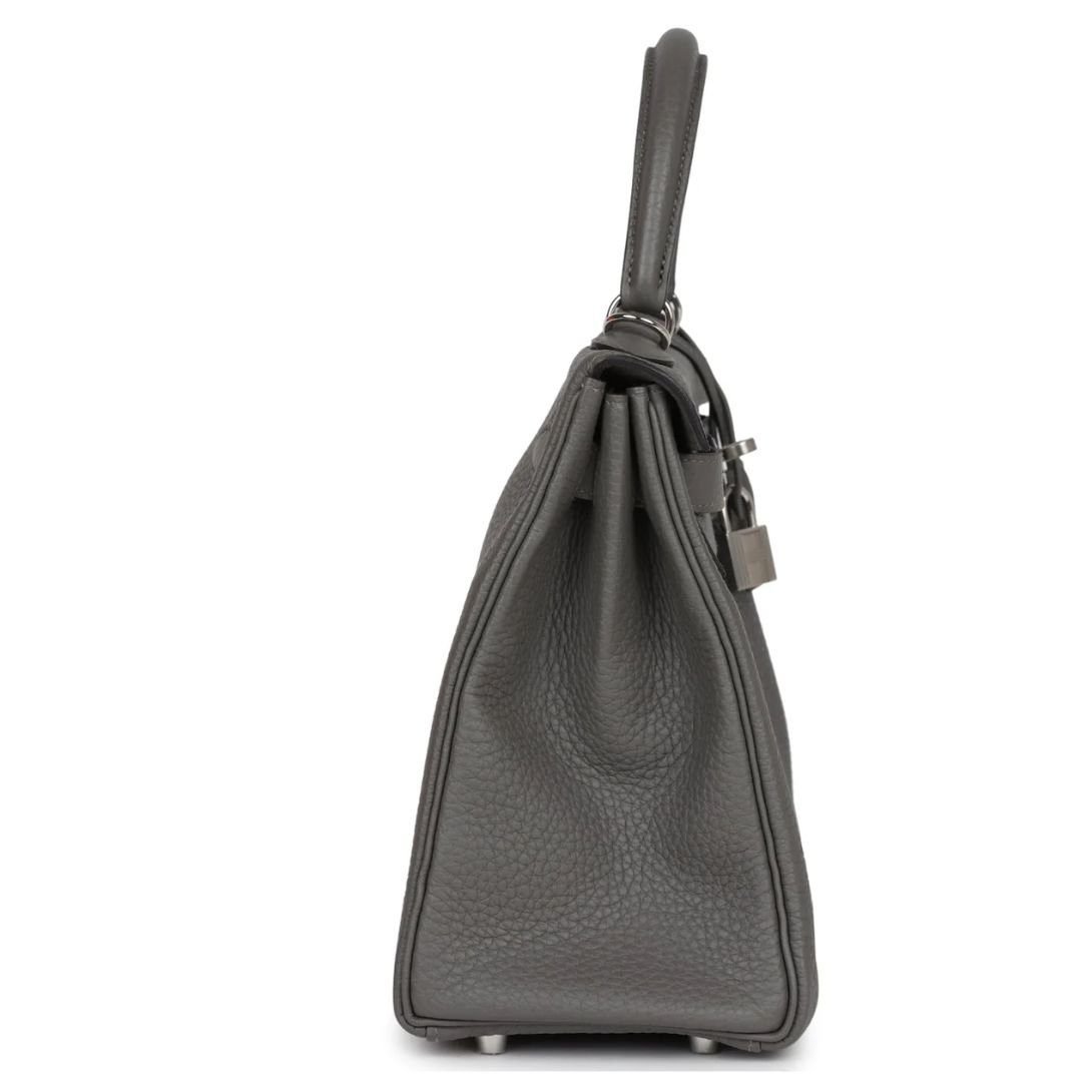 HERMÈS KELLY RETOURNE 28 GRIS MEYER CLEMENCE PALLADIUM HARDWARE - Image 4