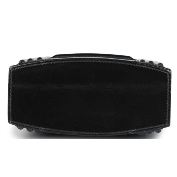 VINTAGE HERMÈS MINI CADENA LOCK BAG BLACK BOX CALF GOLD HARDWARE - Image 4