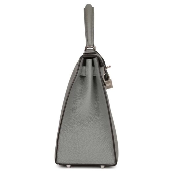 HERMÈS SPECIAL ORDER HSS KELLY SELLIER 28 GRIS MOUETTE VERSO TOGO BRUSHED PALLADIUM HARDWARE - Image 4