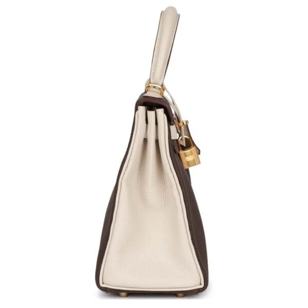 HERMÈS SPECIAL ORDER HSS KELLY RETOURNE 25 EBENE AND CRAIE TOGO GOLD HARDWARE - Image 4