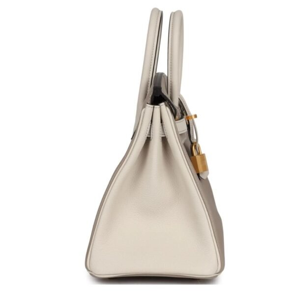 HERMÈS SPECIAL ORDER HSS BIRKIN 25 GRIS ASPHALTE AND CRAIE TOGO BRUSHED GOLD HARDWARE - Image 4