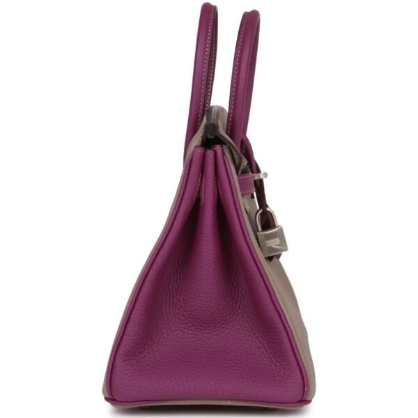 HERMÈS SPECIAL ORDER HSS BIRKIN 25 GRIS ASPHALTE AND ANENOME TOGO BRUSHED PALLADIUM HARDWARE - Image 4