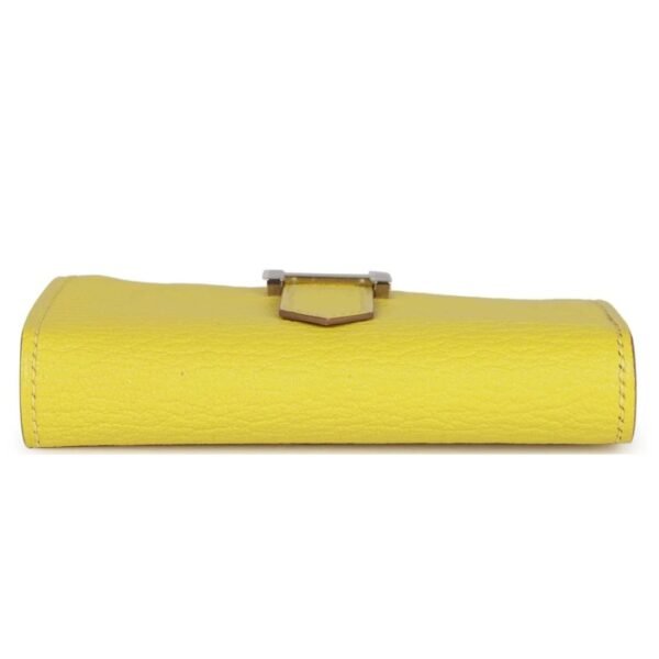 HERMÈS BEARN MINI WALLET LIME CHEVRE MYSORE PALLADIUM HARDWARE - Image 4