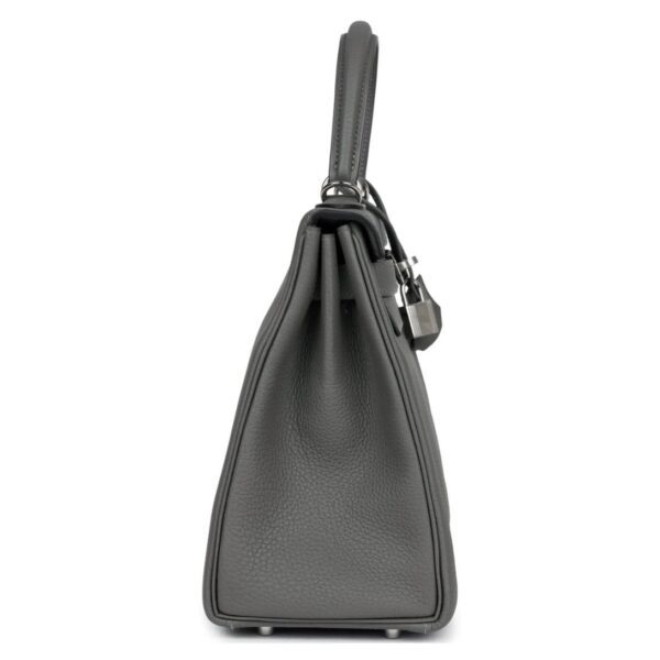 HERMÈS KELLY RETOURNE 28 GRIS MEYER TOGO PALLADIUM HARDWARE - Image 4