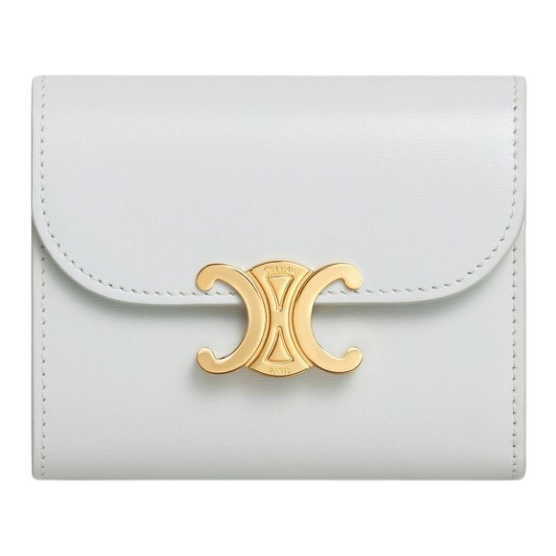 CELINE SMALL FLAP WALLET TRIOMPHE IN SHINY CALFSKIN MOON