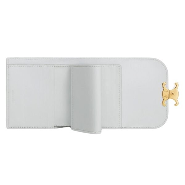 CELINE SMALL FLAP WALLET TRIOMPHE IN SHINY CALFSKIN MOON - Image 17