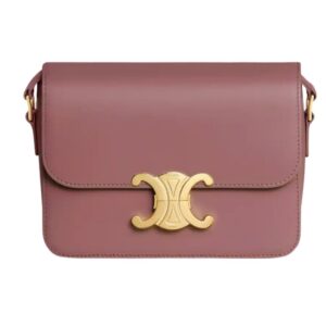 CELINE TEEN TRIOMPHE BAG IN SHINY CALFSKIN VINTAGE ROSE