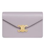 CELINE WALLET ON CHAIN MARGO IN SHINY CALFSKIN LIGHT LILAC