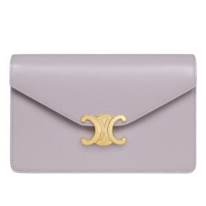 CELINE WALLET ON CHAIN MARGO IN SHINY CALFSKIN LIGHT LILAC