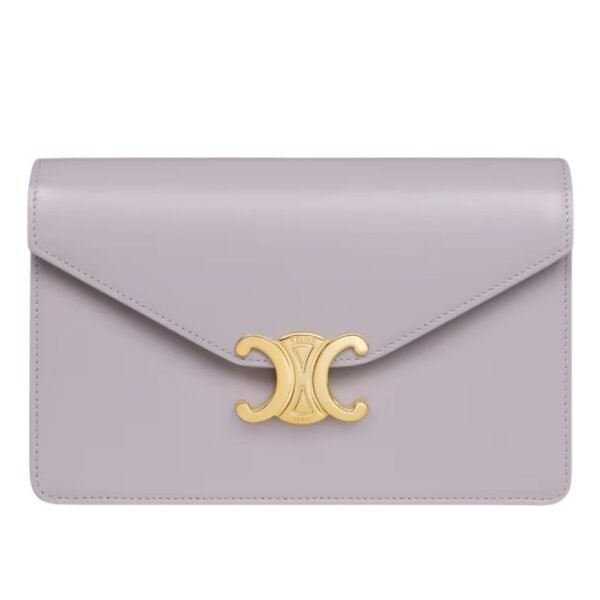 CELINE WALLET ON CHAIN MARGO IN SHINY CALFSKIN LIGHT LILAC