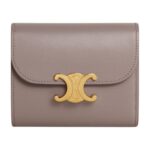 CELINE SMALL FLAP WALLET TRIOMPHE IN SHINY CALFSKIN PEBBLE