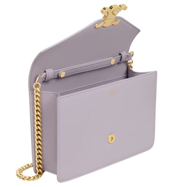 CELINE WALLET ON CHAIN MARGO IN SHINY CALFSKIN LIGHT LILAC - Image 17
