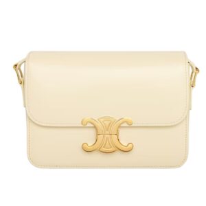 CELINE TEEN TRIOMPHE BAG IN SHINY CALFSKIN SOFT YELLOW